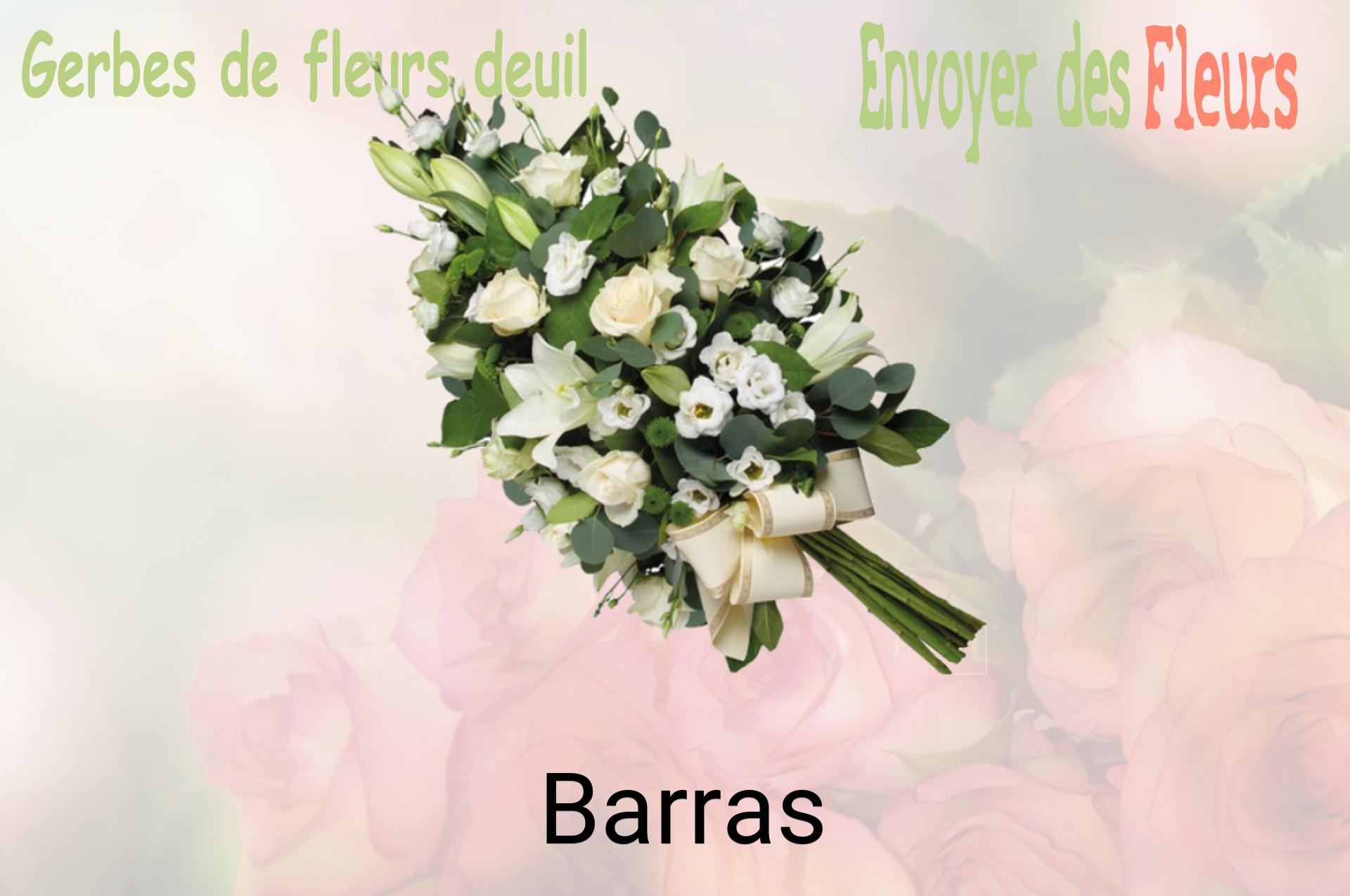Gerbe de fleurs de deuil livrée à Barras